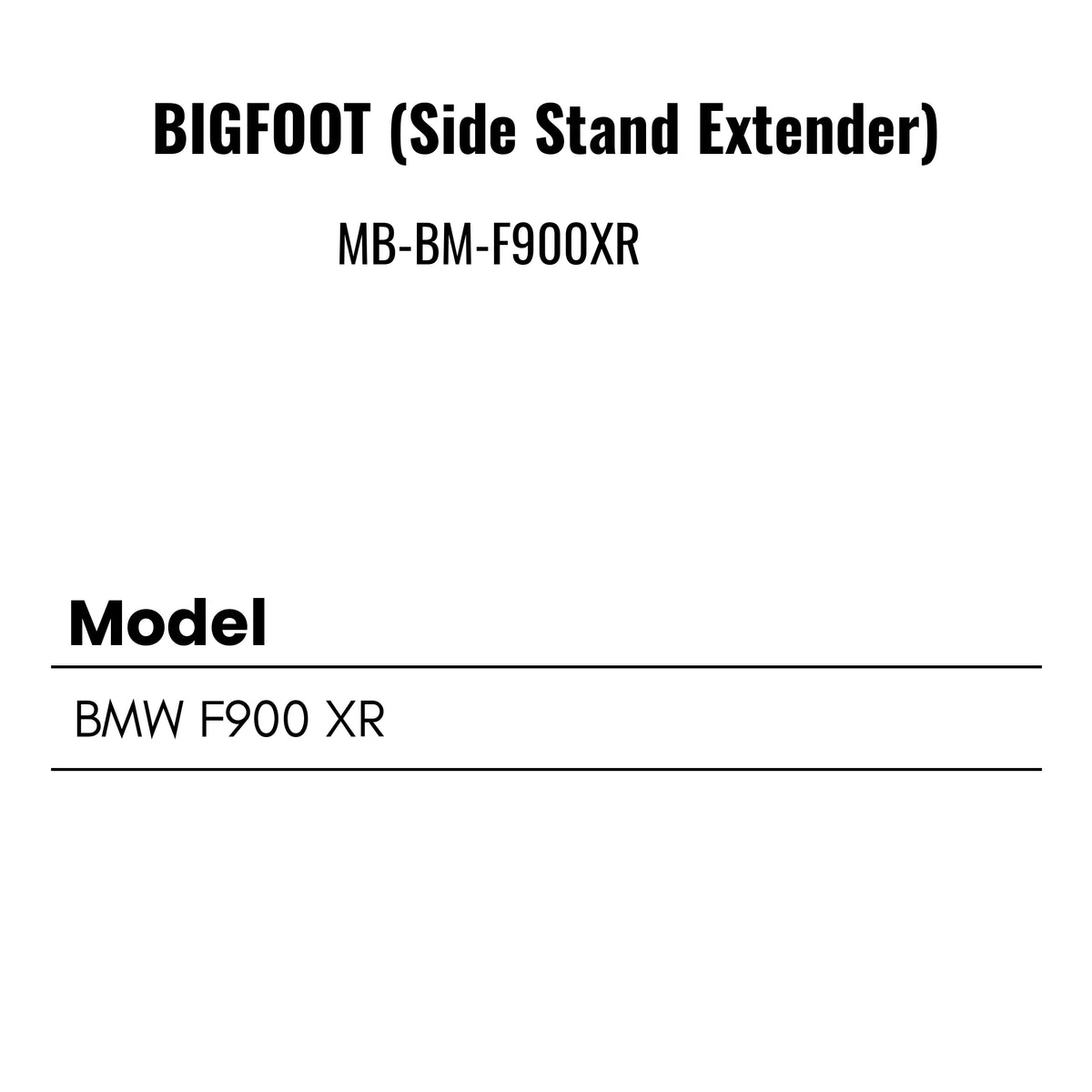 Fit Guide for Machina Side stand extender for F 900 XR