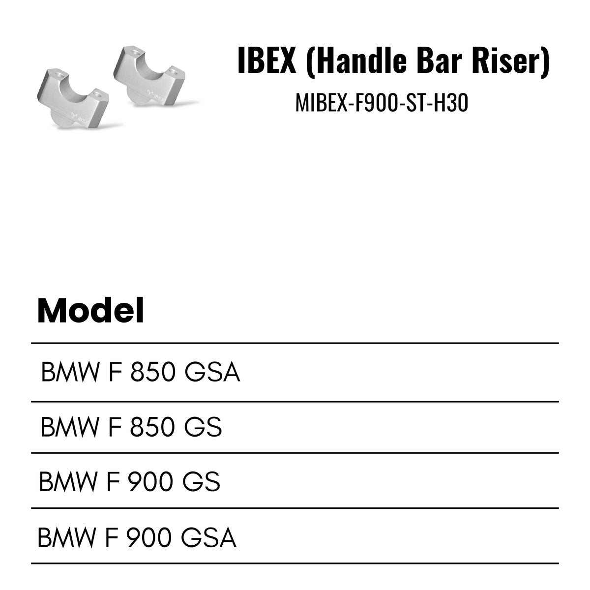 Fit Guide for Machina Handle bar risers for BMW F 850GS/ F900GS/ F850GSA /F900GSA