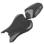 Leather rider saddle and pillion seat set for Triumph Street Triple 765 2023-2024 – grey variant