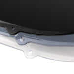 MACHINA Taller Windshield for Ducati Panigale V4/V4S – edge detail showing Clear / Light Smoke / Smoke tint comparison
