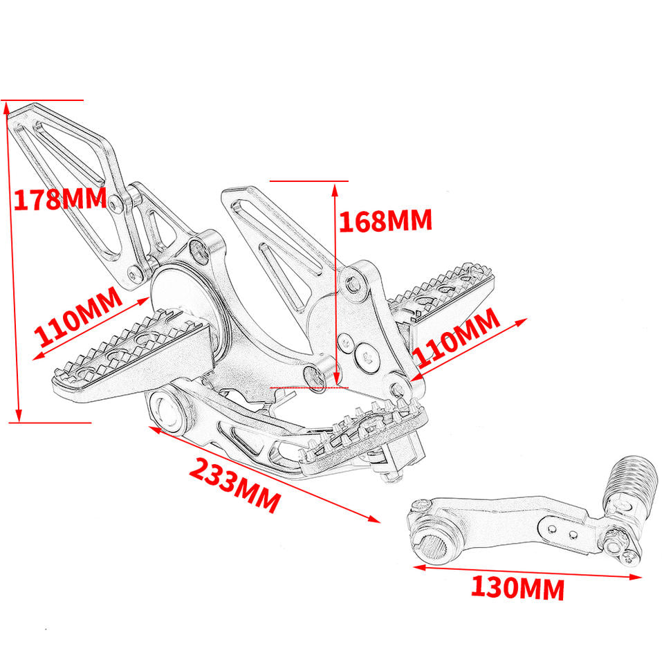 MACHINA Adjustable Rear Sets Heightened Footrest Foot Pegs Brake Shift Pedal Kit for BMW R NineT / R9T 2014-2025